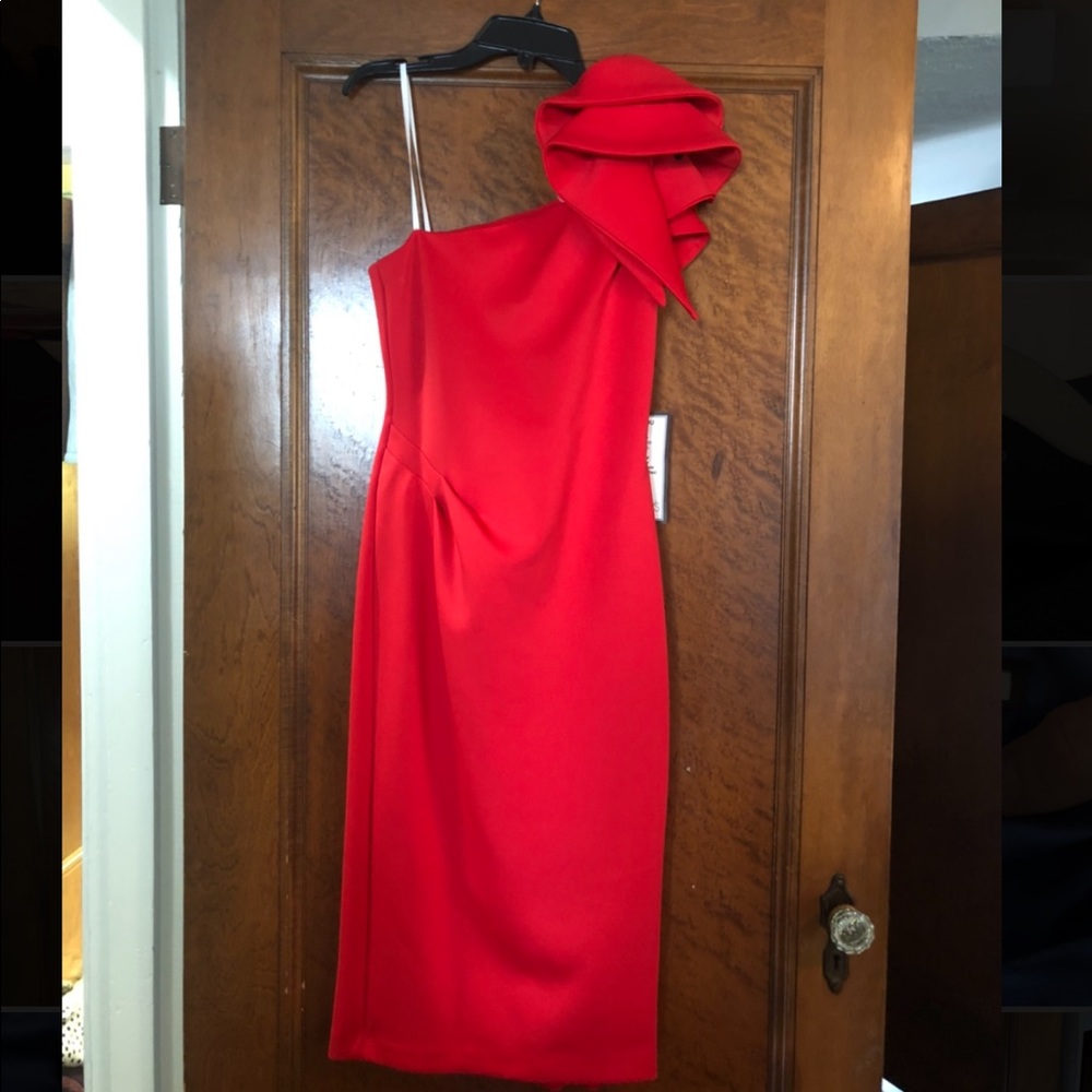 Size 4, one-shoulder cocktail dress NWT